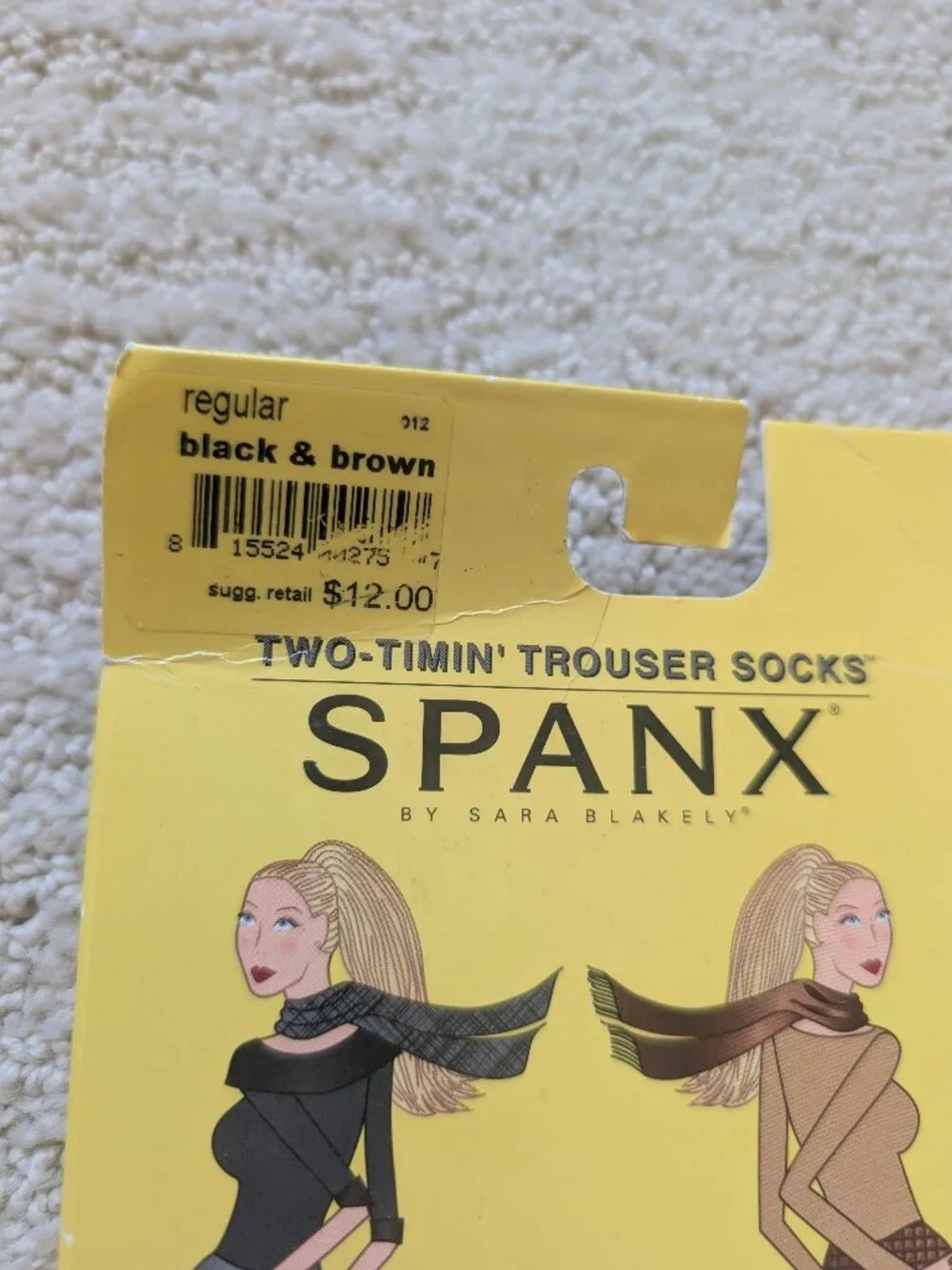 NEW Spanx Reversible Black or Brown Coolmax Two Timin' Trouser Socks Women's nwt
